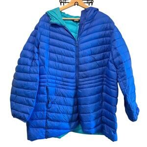 Lands' End Women’s Down Puffer Coat Royal Blue Jacket Winter Outerwear Size 2XL